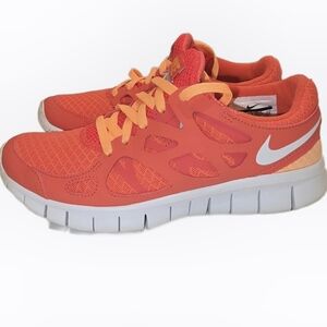 Nike Orange Peach Athletic Shoes Free Run 2 Sz 5 Summer Spring